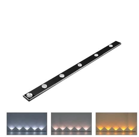 Luz LED com Sensor 60cm | 3 Cores Recarregável